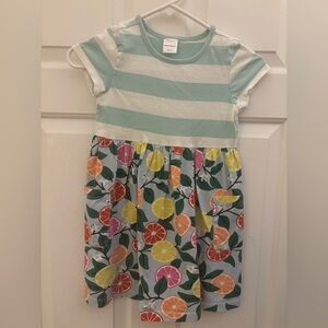 Hanna Andersson Mint Striped Citrus Print Dress